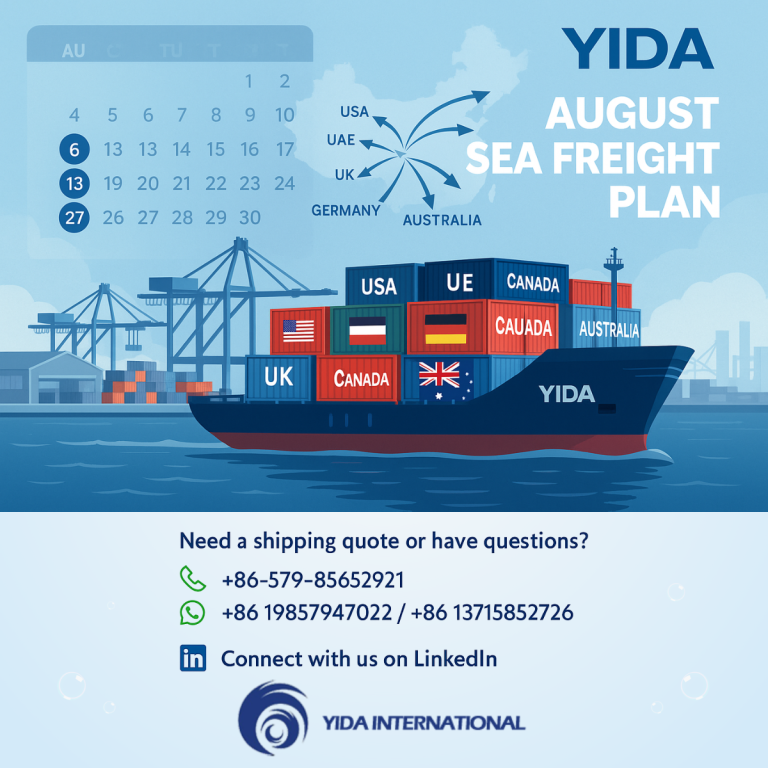 Yida August Sea Freight Plan Featured Image
