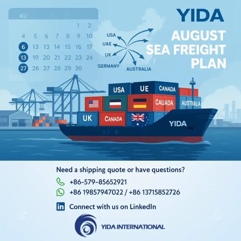 Yida August Sea Freight Plan Featured Image