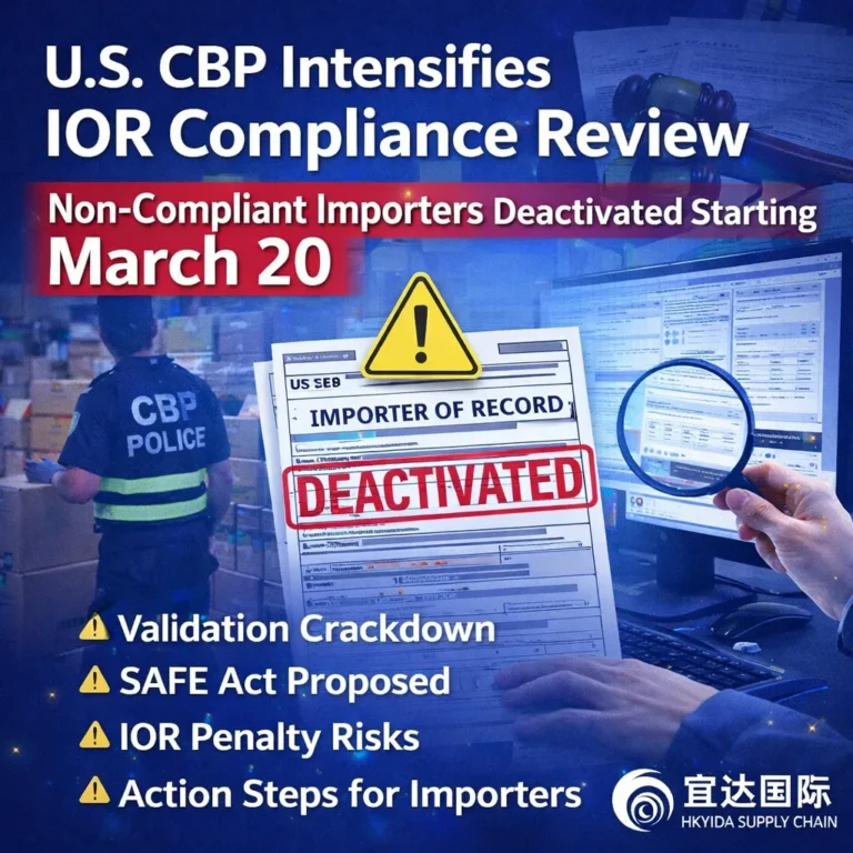 U.S. CBP IOR Compliance Crackdown 2026: Importers at Risk of Deactivation