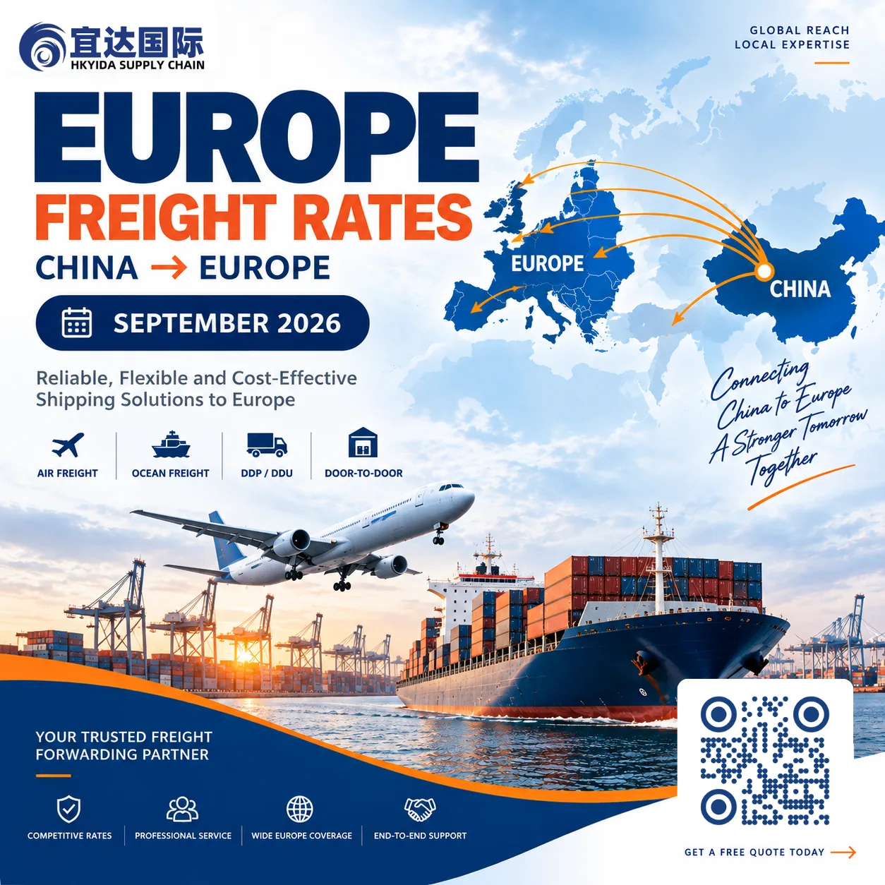 China to Europe shipping rates